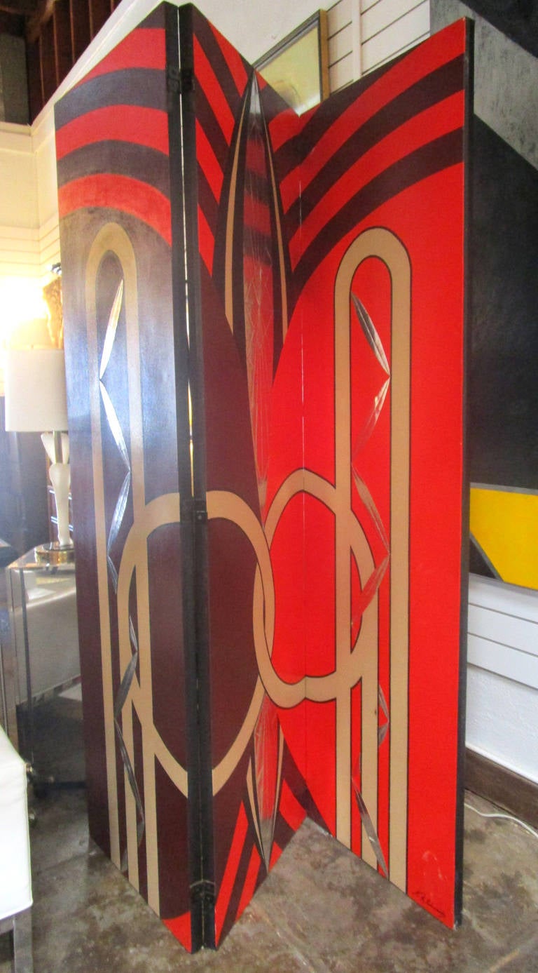 Fabulous Art Deco Style Screen In Excellent Condition In Pasadena, CA