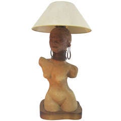 Sculptural Tribal Woman Lamp