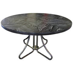 Chrome Base Table with Cerused Star Surface