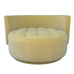 Large-Scale Tufted Love Chair in Manner of Milo Baughman