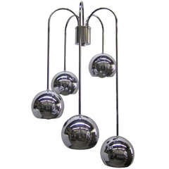 Five-Tier Chrome Pendant Lamp by Robert Sonneman