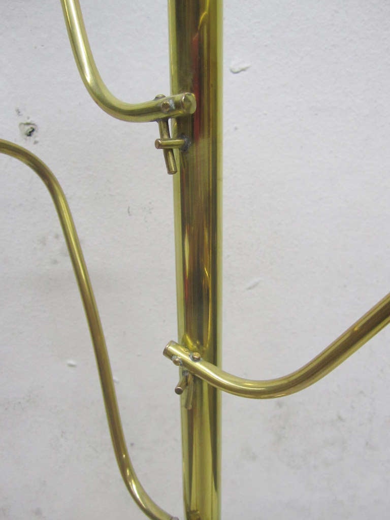Tubular Brass Magazine Rack In Excellent Condition In Pasadena, CA