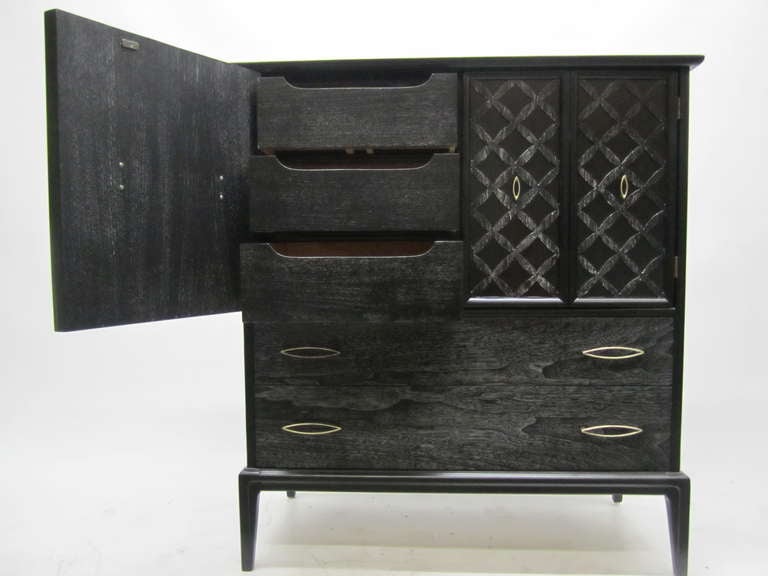 MidCentury Gentleman's Chest with Cerused Finish at 1stDibs