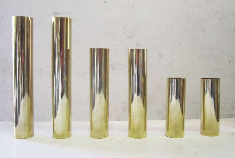 Late 20th Century Brass Candlesticks by Curtis Jere