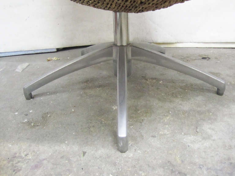 Unusual Wicker and Cast Aluminum Egg Chairs, Pair 3
