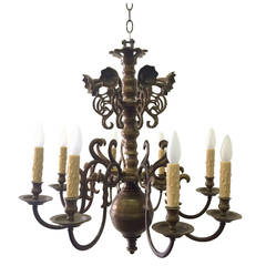 Baroque Dutch Brass Chandelier