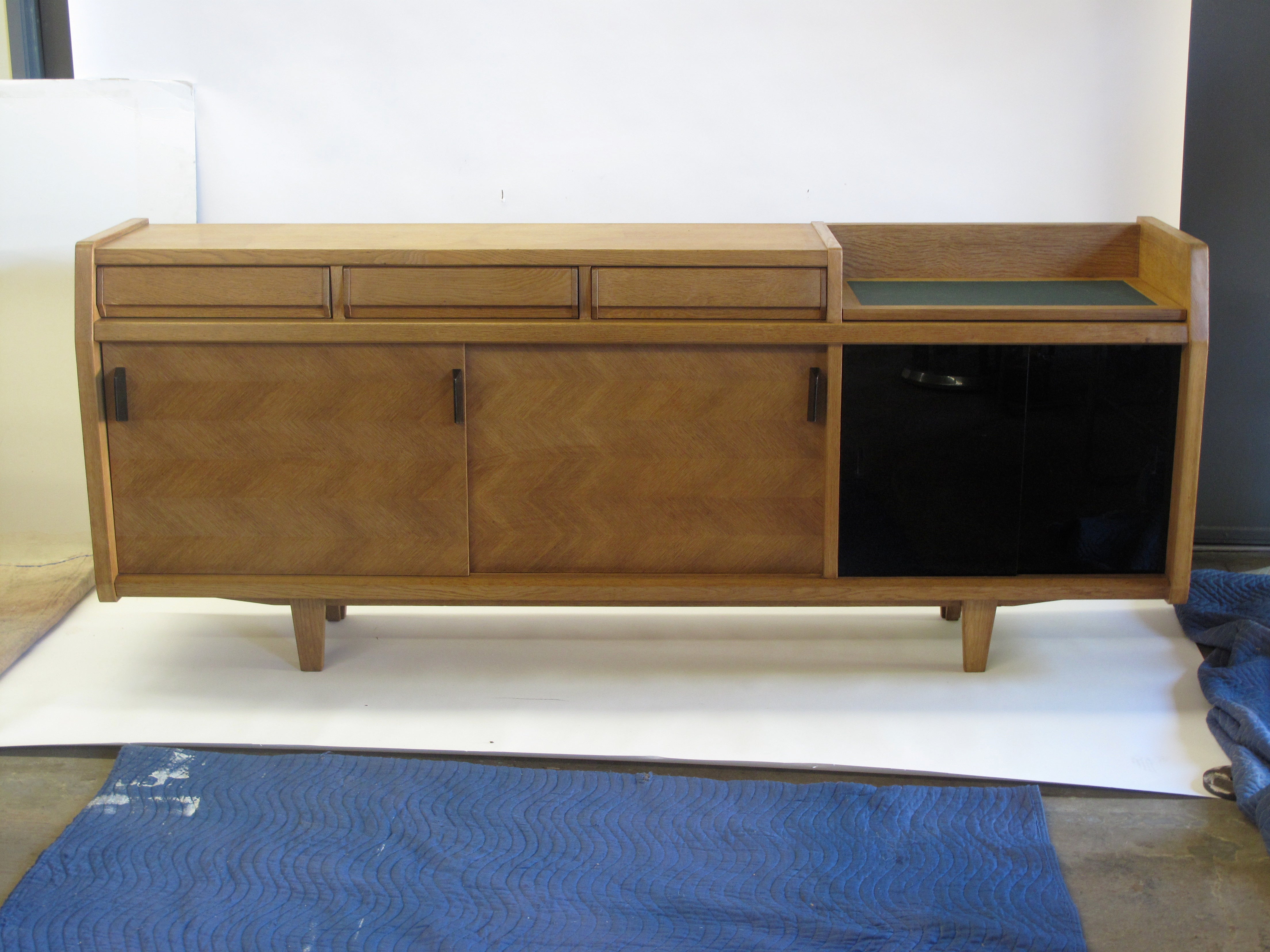 French Mid Century Modern Convertible Credenza by Marcel Gascouin at