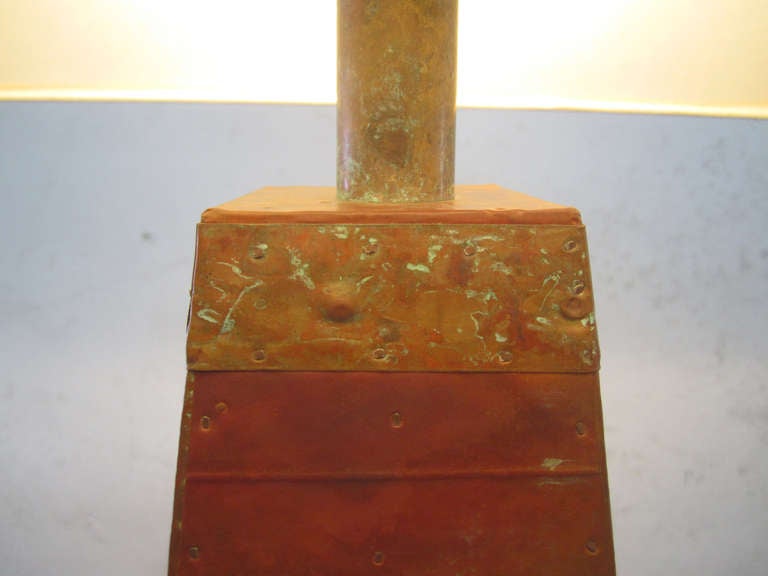 Mid-20th Century Unusual Mid-Century Copper Table Lamp