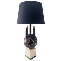 Black and Gold Unusual Ceramic Table Lamp