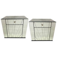 Pair of Ello Mirrored Nightstands or Side Tables