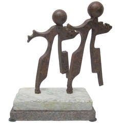 Vintage Dancing Couple Rotating Sculpture by J. Shamus Koch