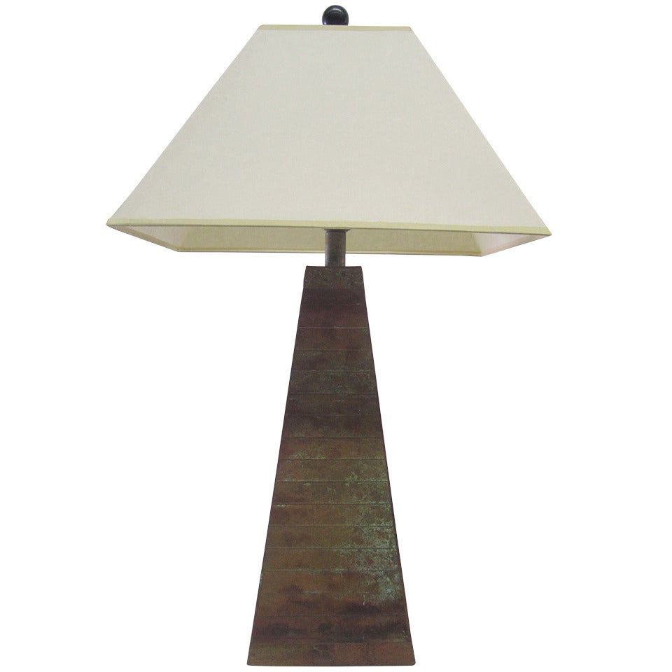 Unusual Mid-Century Copper Table Lamp