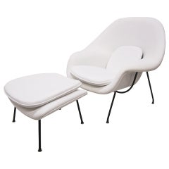 Used Womb Chair and Ottoman by Eero Saarinen for Knoll
