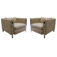 Pair of Club Chairs in the Manner of Milo Baughman