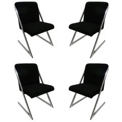 "Z" Chairs in the Manner of Milo Baughman, Set of Four
