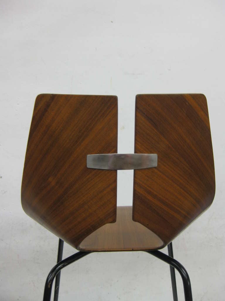 Ray Komai Bentwood Walnut Chair In Excellent Condition In Pasadena, CA