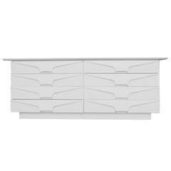 Sleek White Lacquered Chest of Drawers