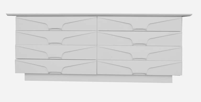 Sleek White Lacquered Chest of Drawers