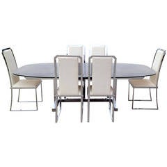 1970s Dining Set in the Manner of Milo Baughman