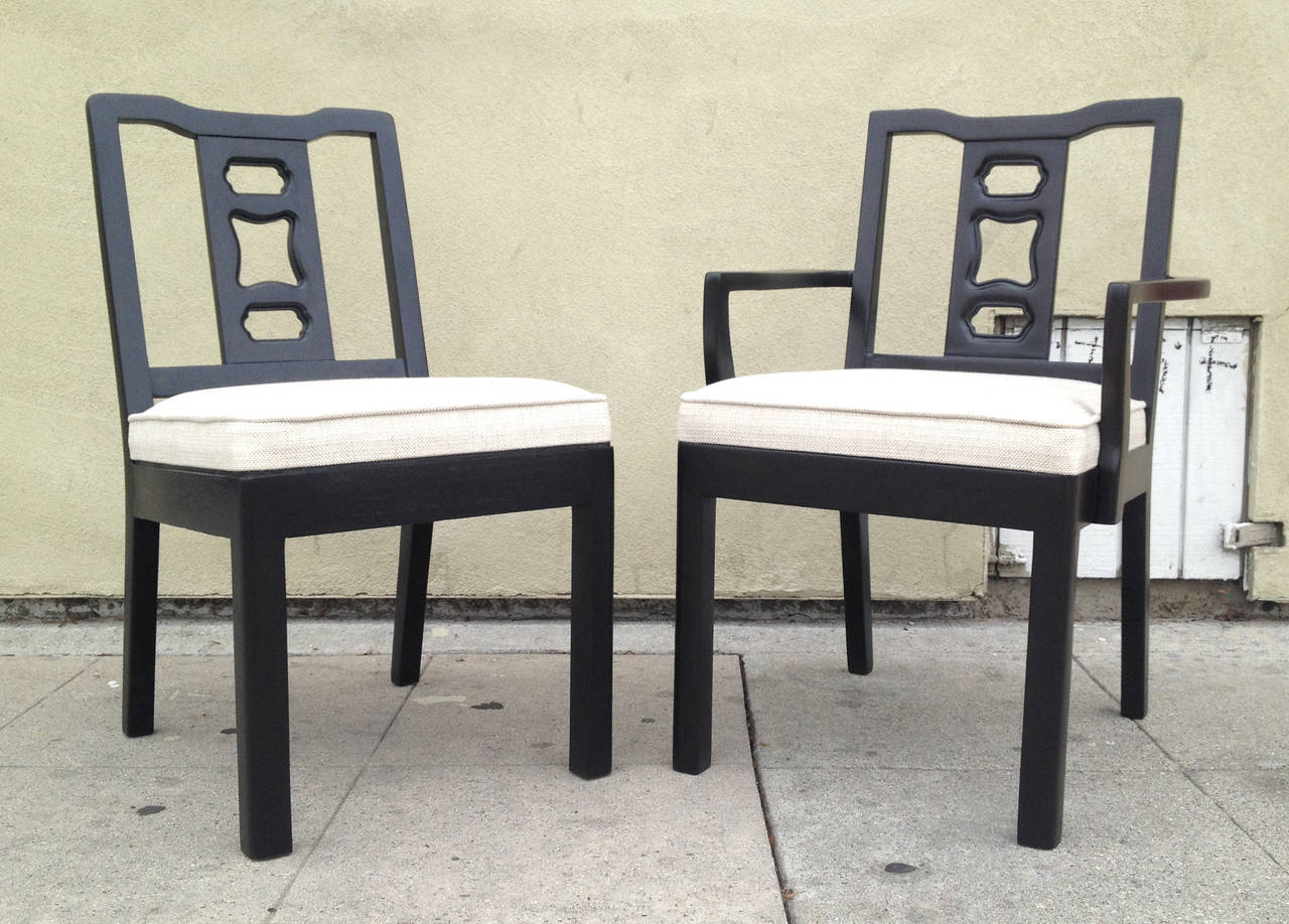 Two Tones Dining Set by Michael Taylor for Baker In Excellent Condition In Pasadena, CA