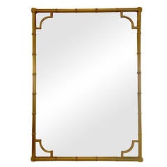 Gilded 1970s Faux Bamboo Mirror