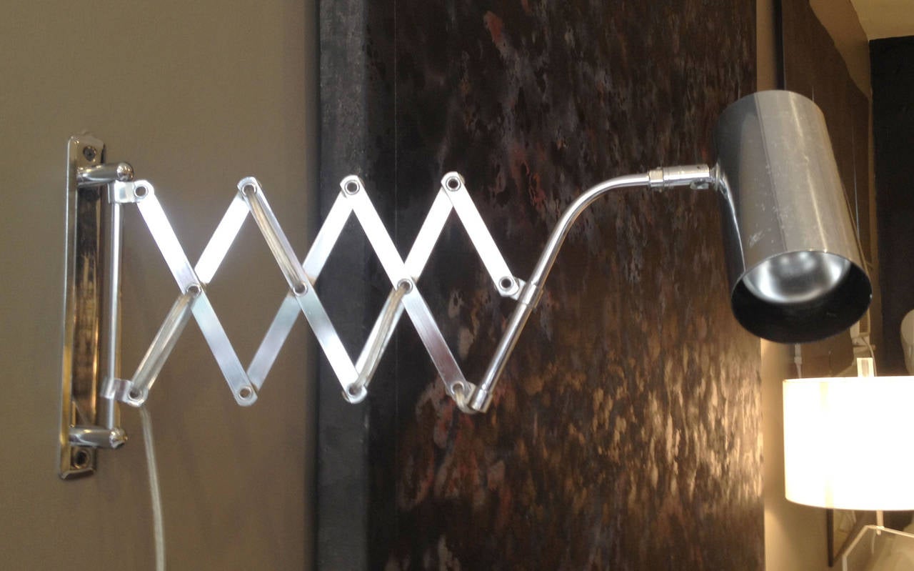 Industrial Style Koch and Lowy Accordion Sconce In Excellent Condition In Pasadena, CA