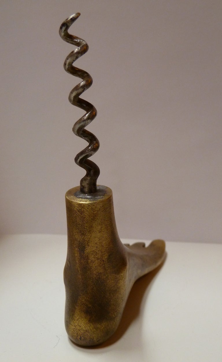 Austrian Mid-Century Foot-shaped Corkscrew by Carl Aubock In Excellent Condition In Pasadena, CA