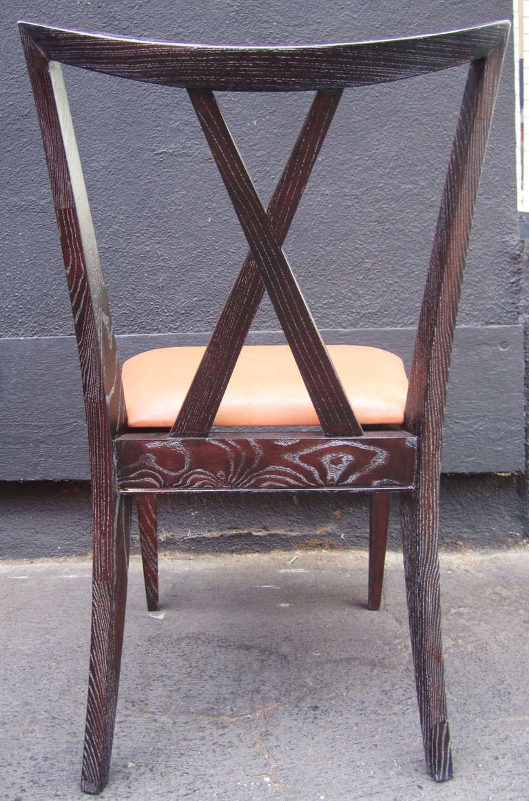 Mid-20th Century Set of 6 X-Back Dining Chairs by Paul Frankl