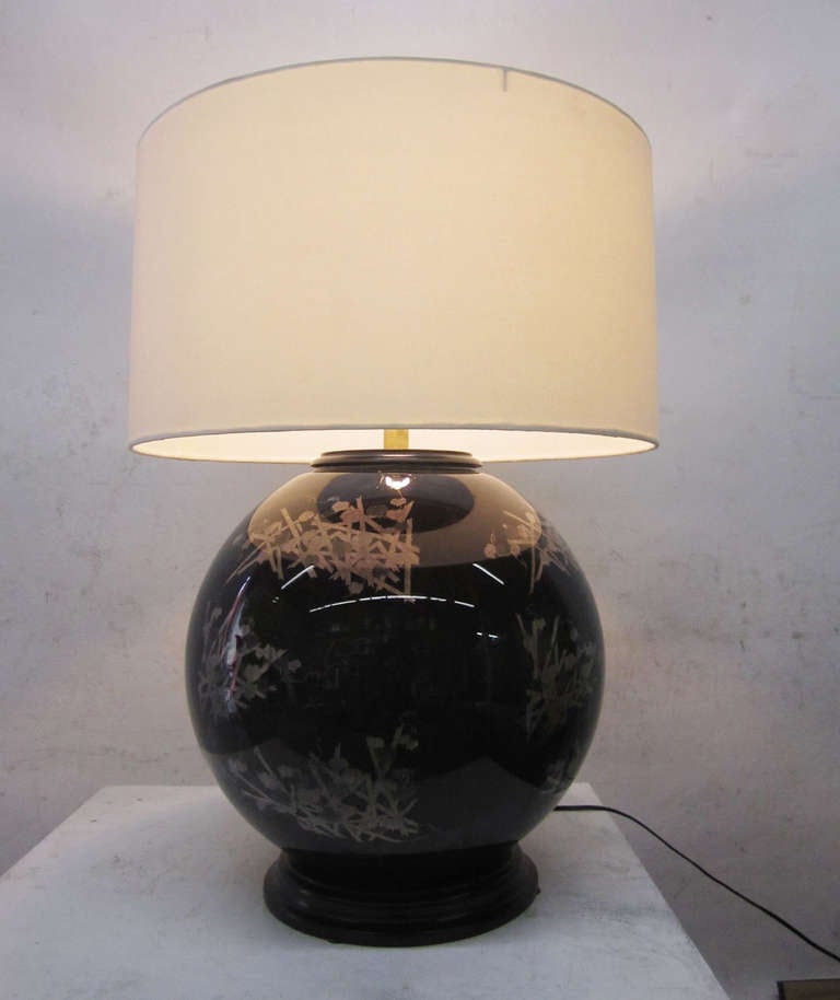Mid-Century Modern Mid-century Glass Japanese Style Table Lamp For Sale