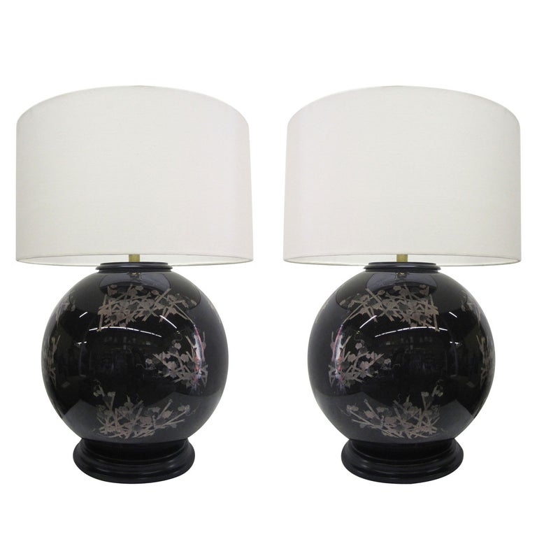 Mid-century Glass Japanese Style Table Lamps, Pair For Sale at 1stDibs |  japanese style desk lamp