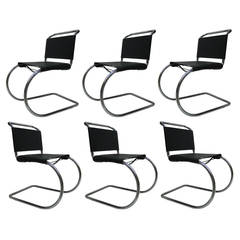 Set of Six Chairs by Mies van der Rohe for Knoll