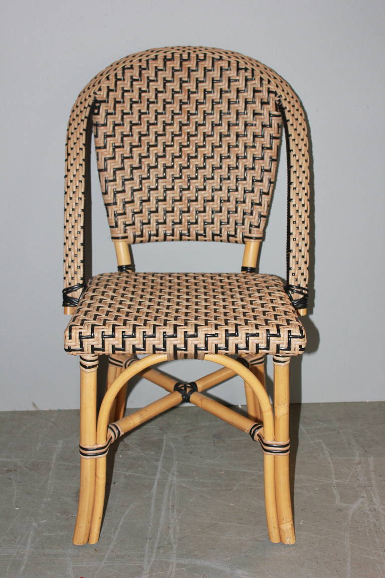 Pair of Faux Cane Bistro Chairs For Sale at 1stDibs