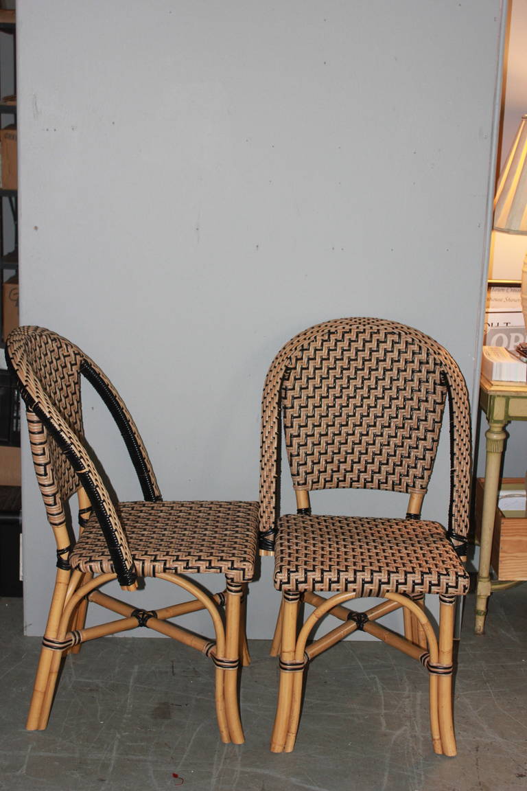 Pair of Faux Cane Bistro Chairs