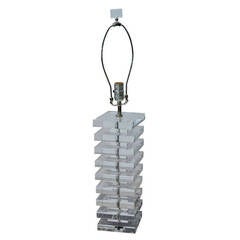 Lucite Stacked Block Lamp
