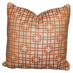 Tangerine and Cream Outdoor Pillow 12