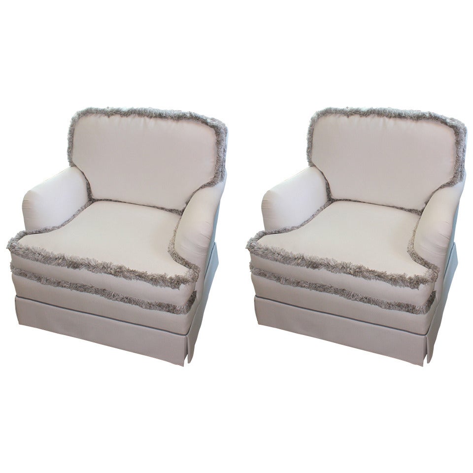 Pair of English Club Chairs For Sale