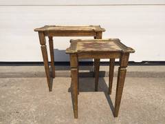 Early 1900s Italian Gilt Nesting Tables, Polychromed