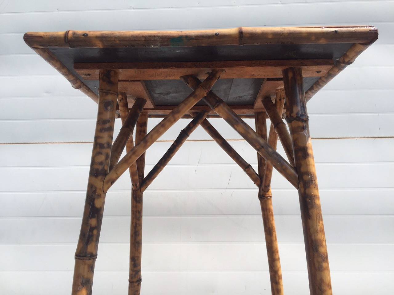 antique bamboo side table