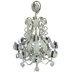 Belgian Painted Tole Chandelier