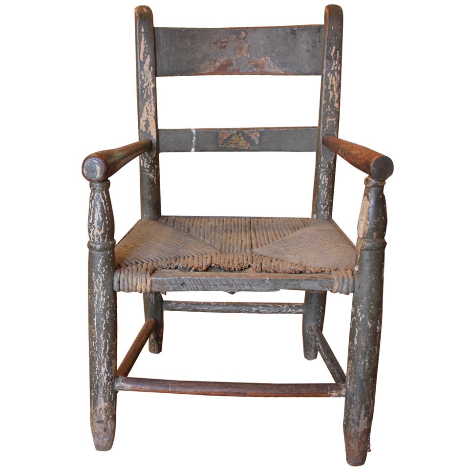 1890's Childs Wooden Chair For Sale