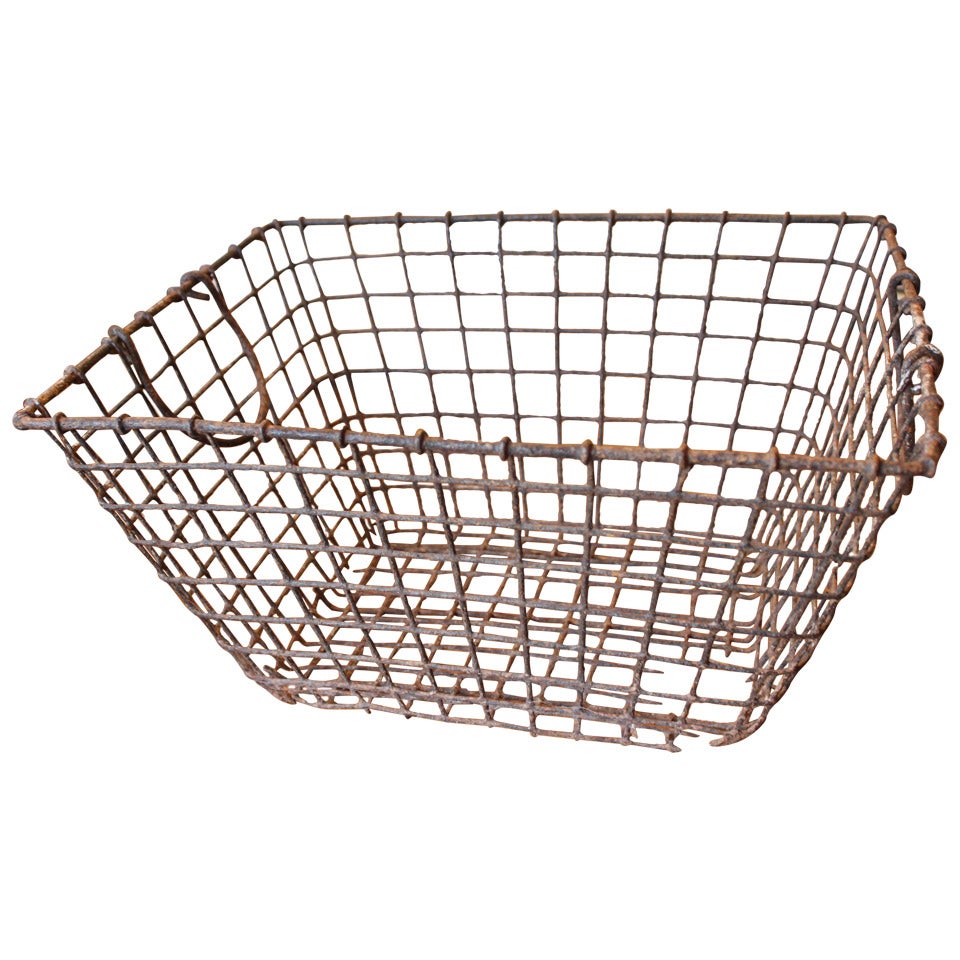 English Wire Basket For Sale