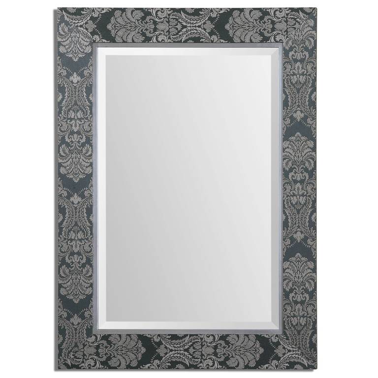 Just a beautiful Unique Mirror, Sage linen accents of silver, great size