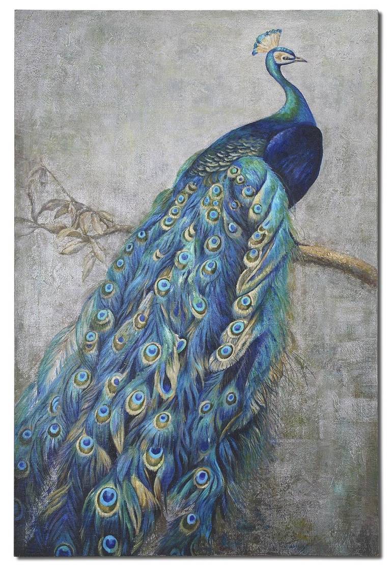 Beautiful Painting of a Peacock on Canvas. Can be framed at an additional cost call for info. 

A strikingly beautiful piece.