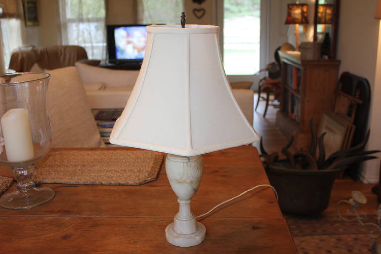 British Alabaster Table Lamp For Sale