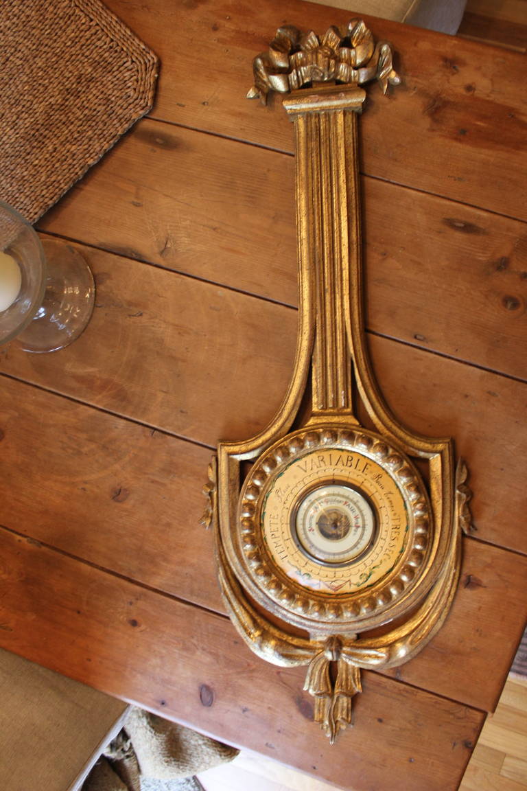 Vintage Barometer, beautiful gilded wood.  An ornate show stopper for any room.
