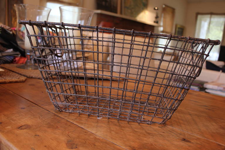 French English Wire Basket For Sale