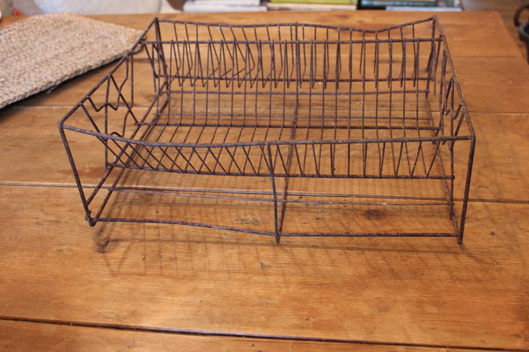 Folk Art French Wire Dry Sink For Sale