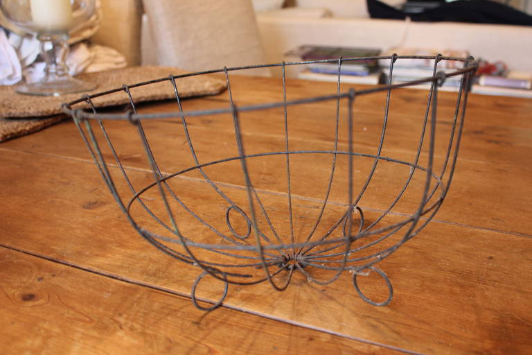 Belgian Wire Basket In Excellent Condition For Sale In Southampton, NY
