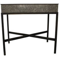 Vintage Zinc Metal Planter Box Table or Bar