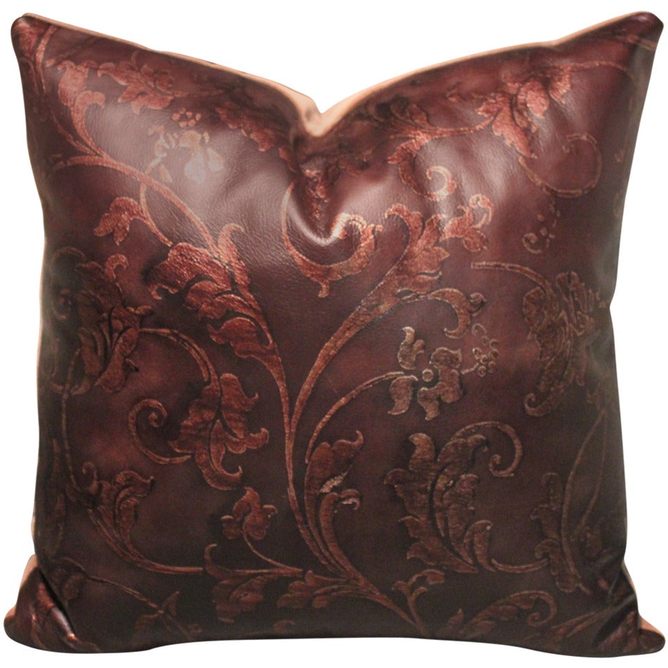 Hand Tooled Leather Pillow